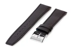 Open-end clip watch strap 20mm - Calf leather black