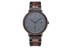 Kerbholz Anton horlogeband - Walnut Midnight Black Steel