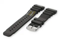 Horlogeband met duiktabel 24mm grijs kunststof