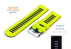 Silicone 22mm watch band - green/black