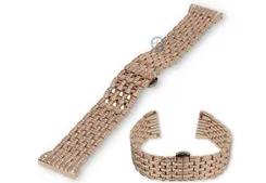 22mm metal bracelet with crystals - rose gold