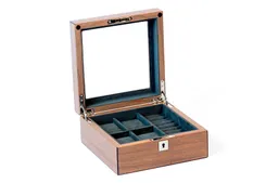 Uhrenbox für 4 Armbanduhren + Schmuck - Walnuss