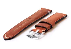 Watchstrap 22mm vintage brown leather