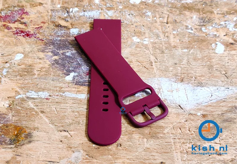 watchband 20mm silicone wine red