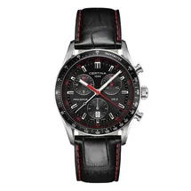 Certina Band C0244471605103A 22/20mm XL schwarzes Leder ohne Schließe