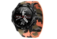 Coros nylon 22mm watch band with velcro - Armyorange