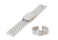 Uhrenarmband 24mm silber stahl matt/poliert (tielweise)