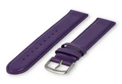 XL watch strap smooth leather - 20mm - eggplant