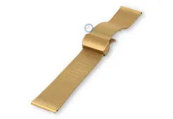 Mesh strap with magnatic butterfly clasp - 22mm - gold