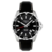 Certina Band C26070784261A 20/18mm XL schwarzes Leder ohne Schließe