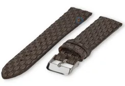 Woven leather strap - 18mm - grey