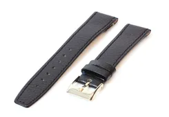 Open-end clip watch strap 18mm - Calf leather black