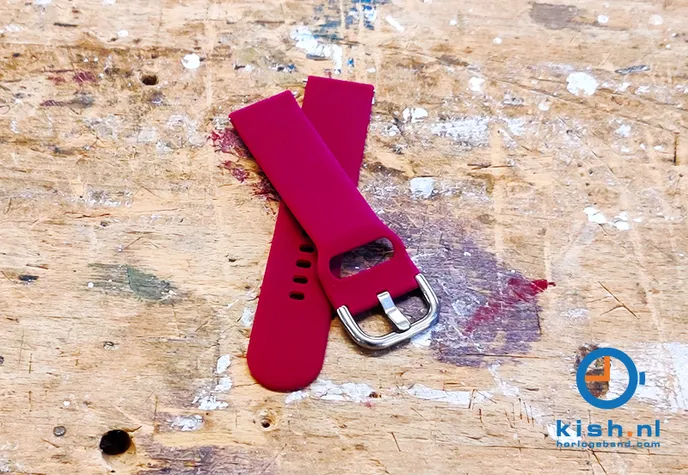 Watchstrap 20mm silicone wine red