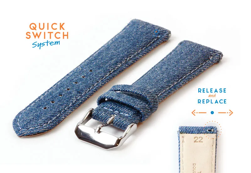 Watchstrap 24mm denim
