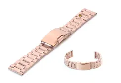 Uhrenarmband 20mm Rotgold Stahl poliert (teilweise)