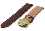 Luxury Maurice Lacroix watch strap dark brown leather - butterfly clasp (gold) - 18mm