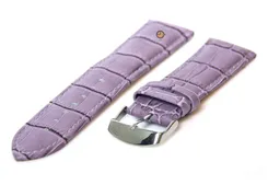 Horlogeband 24mm violet paars leer kroko