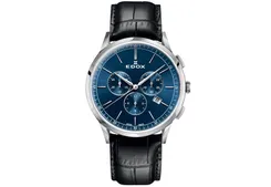 Edox Les Vauberts 10236 Uhrenarmband Schwarz Kroko