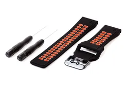 Garmin Fenix 5/6/7 watch band silicone - black/orange