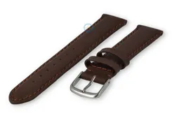 Oneven maat horlogeband leer - 17mm - donkerbruin
