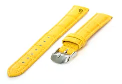 Watchstrap 14mm yellow leather croco