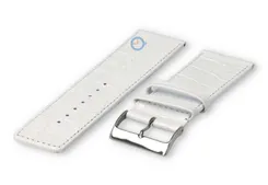 Deluxe croco watch strap - 30mm - white