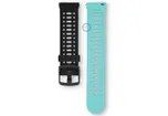 22mm siliconen bandje - ademend design - zwart/blauw