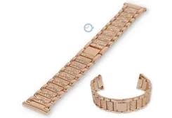 Pav? steel watch bracelet - 22mm - rosegold