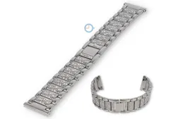 Pav? steel watch bracelet - 22mm - silver