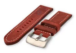 Waterafstotende horlogeband van leer - 26mm - rood