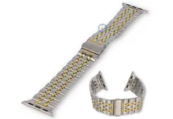 Stahl Apple Uhrenarmband (45mm) - business silber/gold