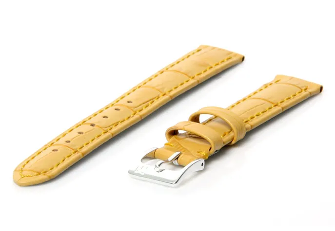 Watchstrap leather 16mm yellow