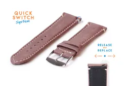 Watchstrap 24mm brown calf leather