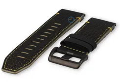 Premium leather band Garmin Fenix 7X - 26mm (black/yellow)