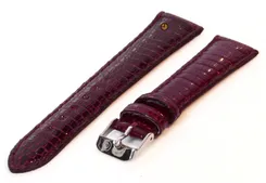 Horlogeband 16mm echt hagedissenleer bordeaux