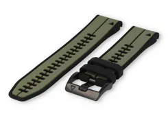 Garmin Fenix 7 watch band rubber - black/Darkgreen