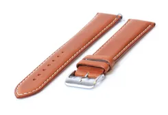 Extra long watch strap 24mm lightbrown leather - XXL