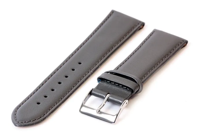 Clip horlogeband 22mm - leer grijs