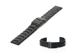 Uhrenarmband 24mm Schwarz Stahl matt
