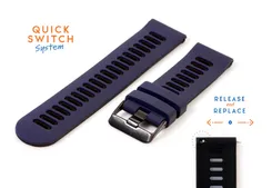 Silicone 22mm watch band - blue/black