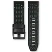 Premium 26mm strap - leather/silicone - black/green