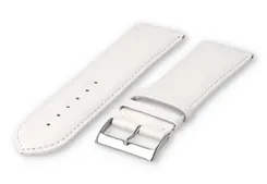 XL watch strap smooth leather - 28mm - white