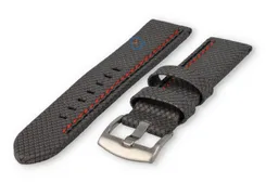 Leather Nylon watch strap 20mm - grey