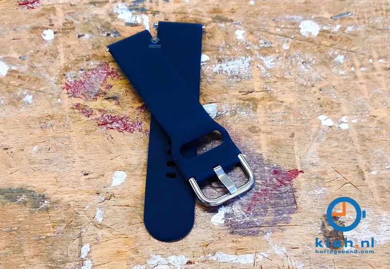 Watchstrap 20mm silicone dark blue