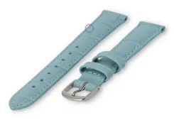 Leather strap with croc-print - 12mm - ice blue