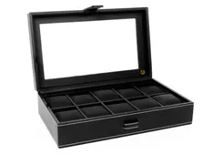 Gisoni Parata Uhrenbox Schwarz mit Fenster