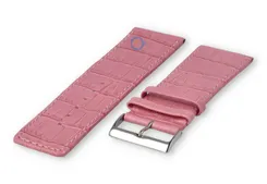 Calfskin strap with croco-relief - 28mm - pink