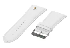 Watchstrap white leather 32mm croco