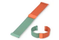 Mesh 20mm watch strap - orange/mintgreen