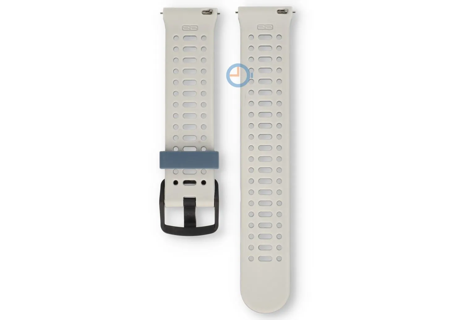 22mm siliconen bandje - ademend design - grijs/wit